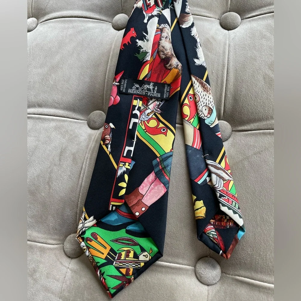 Rare Hermes Kachinas Men's Tie - Picture 3 of 3